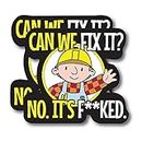 (2 Pack) Can We Fix It - No It's F***ed Stickers - Funny Mechanic Toolbox Construction Journeyman Lineman Hard Hat Stickers - Car, Truck, SUV - Automotive Decal Bumper Stickers - Made in USA