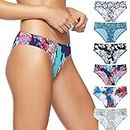Levao Women's Seamless G-String Sexy Thong,Slim Printed Underwear Comfortable Briefs 6/12-Pack (6-Pack-3, XL)