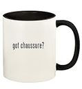 Knick Knack Gifts got chaussure? - 11oz Ceramic Colored Handle and Inside Coffee Mug Cup, Black