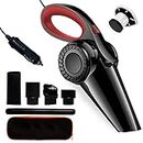 Ozoy Portable & Corded High Power Car Vacuum Cleaner for Car Cleaning Car Accessories, DC 12V, 120W 5.5 KPA, Vacuum Cleaner for Car Wet and Dry Car Vacuum High Speed Table Fan (Black-RED)