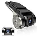 Hikity Camera Dash Voiture HD Mini DVR Enregistreur Caméra de Voiture Angle de Vision de 170 °, G-capteur, GPS Intelligent ADAS Driving Recorder USB Car DVR pour Android Autoradio Soutien TF (Max 32G)