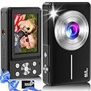 Digital Camera,Kids Camera with 32GB Card,Nsoela FHD 1080P 44MP Compact Vlogging Camera,Point and Shoot Camera 16X Digital Zoom, Portable Mini Kids Camera for Teens Students (Black)