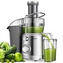 GDOR 1300W Juicer Machine with Larger 3.2” Feed Chute, Titanium Enhanced Cut Disc Centrifugal Juice Extractor, Full Copper Motor Heavy Duty, for Whole Fruits, Vegetables, Dual Speeds, BPA-Free, Silver