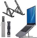 Dyazo 6 Angle Foldable & Portable Laptop Riser Stand Made with Aluminum Alloy |Compatible for Dell, Mac Book Air/Pro, Lenovo Acer Hp Asus & Other Laptop from 11.6 inch to 15.6 Inches- Black