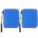 2Pcs Carrying Case for 2DS Console, EVA Hard Shell Carrying Case Portable Bag with Lacing for 2DS Console and Accessories, Waterproof Dustproof Shockproof Protective Case(Blue)