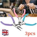 3X Mini Pliers Jewellery Beading Set Craft Making Hand Tools Diy Repair Kit Uk