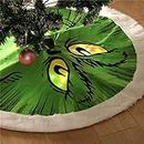 Grinch Tree Skirt Christmas Decoration Light Up Large Grinchmas Treeskirt Green Tree Mat for Xmas Holiday Party Indoor Outdoor 45.6 inches