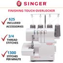 Singer 4-Thread Finishing Touch Overlocker 14SH654, Sewing, Trimming, Finishing