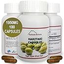 Kailash Herbals Organic Haritaki Capsules -100 Capsules-1950mg Detoxification & Rejuvenation - Improve Digestion, Internal Cleansing | -Terminalia chebula | Vegan, Non-GMO, Gluten-Free