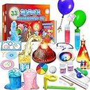 UNGLINGA Science Kit 33 Experiments for Kids, Science Project STEM Toys Scientist Gifts for Boys Girls Learning Educational Chemistry Set, Volcano, Fizzy Reaction