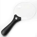 Extra Large LED Handheld Magnifying Glass with 3 Light - 140mm with 10X 20X Lens - Illuminated Reading Magnifier for Seniors Read, Low Vision, Macular Degeneration, Hobbies Crafts Fashion a