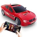 Mirana Tracer C-Type USB Rechargeable App Controlled Racing RC Car| High Speed Remote Control Car Toy | Immersive AR Gameplay | Gift for Boys and Kids Girls (Candy Red)