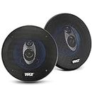 Pyle 5.25” Car Sound Speaker (Pair) - Upgraded Blue Poly Injection Cone 3-Way 200 Watt Peak w/Non-fatiguing Butyl Rubber Surround 100-20Khz Frequency Response 4 Ohm & 1" ASV Voice Coil