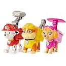 Paw Patrol, Action Pack Pups Marshall, Skye and Rubble 3-Pack of Collectible Toy Figures with Sounds and Phrases