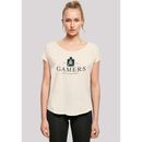 T-Shirt F4NT4STIC "Retro Gaming Gamers Self Isolating" Gr. XL, beige (whitesand) Damen Shirts Jersey