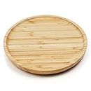 1 Pcs 11.6 inches Bamboo Serving Tray, Round Serving Platter, Rustic Kitchen Dinner Plates, Decorative Bathroom Ottoman Tray Organizer for Coffee Table Counter Farmhouse Home Decor (1pcs)