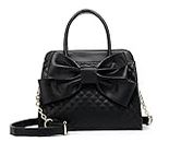 SCARLETON Purses for Women, Bow Quilted Handbags Purse, Vintage Faux Leather Crossbody Bags for Women w/Chain Strap, H104801N - Black