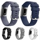 For Fitbit Charge 3, 4 Replacement Silicone Watch Strap Band Men's Women's N
