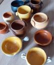 Lot de 10 poteries miniatures artisanales anciennes terre cuite grès céramique