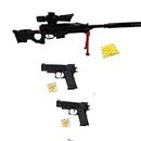 TILLU TIM TIM TOYS Mb Set Of 3 Hand Gun +++ Pro (Pack Of 3) Safe&Long Range Shooting Gun With Bb Bullets,Black