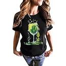 AMDOLE Deals Under 5 Dollars Gobelet Vert Graphique Femmes t-Shirt Chemises à Manches Courtes pour Les Femmes Vintage Shirt 50% Percent Off Deals