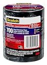Scotch Vinyl 700 Electrical Tape, 5 Rolls, Black, 3/4-in x 66-ft, Commercial Grade, Rated for Temperatures Up to 194-Degree, Highly flexible, Stretchy and Conformable (24413-BA-6)