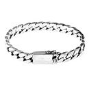 Silver Plated Vintage Miami Cuban Chain Bracelet Men's Trendy Charm Wrist Accessories Rock Party Motorcycle Jewelry Gifts