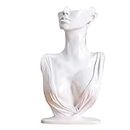 aternee Resin Necklace & Earring Display Mannequin Women Organizer Jewelry Bust Display, White, 7.8x2.8x12.6inch