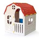 Ram Quality Products Classic Real Feel Cottage Compact Foldable Plastic Toddler Roomy Outdoor Playhouse for Children Ages 2 Years Old and Up, White