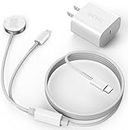 USB-C Charger for Apple Watch, 2-in-1 iPhone and iWatch Magnetic Fast Charging Cable with USB-C Wall Charger Compatible with Apple Watch Series SE/8/7/6/5/4/3/2/1 & iPhone 14/13/12/11