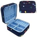 Kate Spade New York Navy Floral Travel Jewelry Case, Small Jewelry Box to Organize Rings, Necklaces, Earrings, Garden Toss
