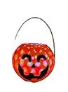 PartySanthe led Light with Sound Halloween Pumpkin Candy Basket Bucket Child Trick or Treat Big Candy Bag Home Halloween Party Tree Light Decor Supplies- Multi Color