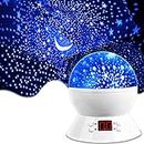MOKOQI Star Projector Night Lights for Kids with Timer, Gifts for 1-14 Year Old Girl and Boy, Room Lights for Kids Glow in The Dark Stars and Moon Make Child Sleep Peacefully and Best Gift- White