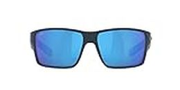 Costa Del Mar Mens Reefton Pro Rectangular Sunglasses, Midnight Blue/Polarized Blue Mirrored 580G, 63 mm