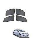 Auto Addict Half Magentic Curtains Car Sunshades Side Window Set of 4 Pcs Black for Toyota Corolla Old(2004-2008)