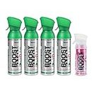 Boost Oxygen Canned 4 Portable 5 Liter Pure Natural Oxygen Canister Bottle with 1 Grapefruit Flavored Pocket Sized Canned Bottle Canister