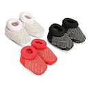 Dhairya Collection Kids shoes/Kids Footwear/Baby shoes/Baby Booties/Booties/New born baby shoes for baby boy and baby girl. Pack of 3