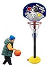 NEEL® Basketball Toy for Kids Basketball with Net & 80cm-210cm Adjustable Stand for Kids, Basketball Hoop for Kids, Indoor Outdoor Game for Kids, Birthday Gift for Kids Space Theme Basketball Set