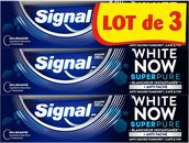 Lot Of 3 Toothpaste Signal White Now Toothpaste Super Pure 3 X 75ml Anti-stain