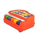 Toypoint 2 in 1 Small Piano Xylophone Musical Toy for Kids (Age 3+) with 8 Keys, 2 Sticks, Keyboard Xylophone Piano - Preschool Musical Learning Instruments Gift Toy for Baby, Kids, Girls, Boys-Red