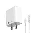 Portronics Adapto 41 M 2.4A 12w Fast Charging Adaptor with 1M Micro USB Charging Cable, Single Port Wall Charger for iPhone 11/Xs/XS Max/XR/X/8/7/6/Plus, iPad Pro/Air 2/Mini 3/Mini 4(White)