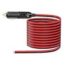 CERRXIAN Cigarette Lighter Male Plug Cable,12V Replacement Car Cigarette Lighter,With 20A Fuse,13AWG Tin-Plated Tail Wire- 2M/6.5FT
