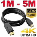 Displayport DP to HDMI Cable Male to Male HD 1080P High Speed Display Port Lead
