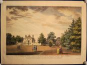 Duke of Argyl HOUSE AND GARDEN, Large Colored Copper Stitch 1750 Original