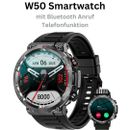 W50 Telefon Smartwatch 1,39" Display, für iOS + Android, 100+ Sportmodi, IP68
