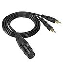 GELRHONR 3Pin XLR to 2 RCA Y Splitter Cable,Un Unbalanced Dual RCA Plug to XLR Female Audio Cable Connector for Speaker Condenser Mic Mixer AMP-1M