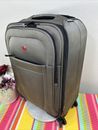 Swiss Gear Carry On 8 Wheels Travel Zip Extension Suitcase Grey Size 19x14x10
