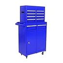 Tool Chest ,Tool chest with 5 Drawers, Lockable Rolling Tool Box with Wheels, Snap on Tool Chest with Drawers and Bottom Cabinet and Adjustable Shelf Organizer for Garage Warehouse Workshop