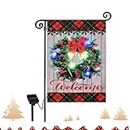 Led Snowman Garden Flag - Winter Flag - Vertical No Fade Decorative Solar Lighted Garden Flag For Christmas Winter Holiday Party Foccar