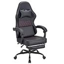 T-THREE.High Back Ergonomic Computer Chair,Gaming Chair,Office Chair,Desk Chair,Swivel Chair,Racing Chair,Adjustable Lumbar Support and Headrest,Withstands up to 150 Kg,With Footrest(Red)